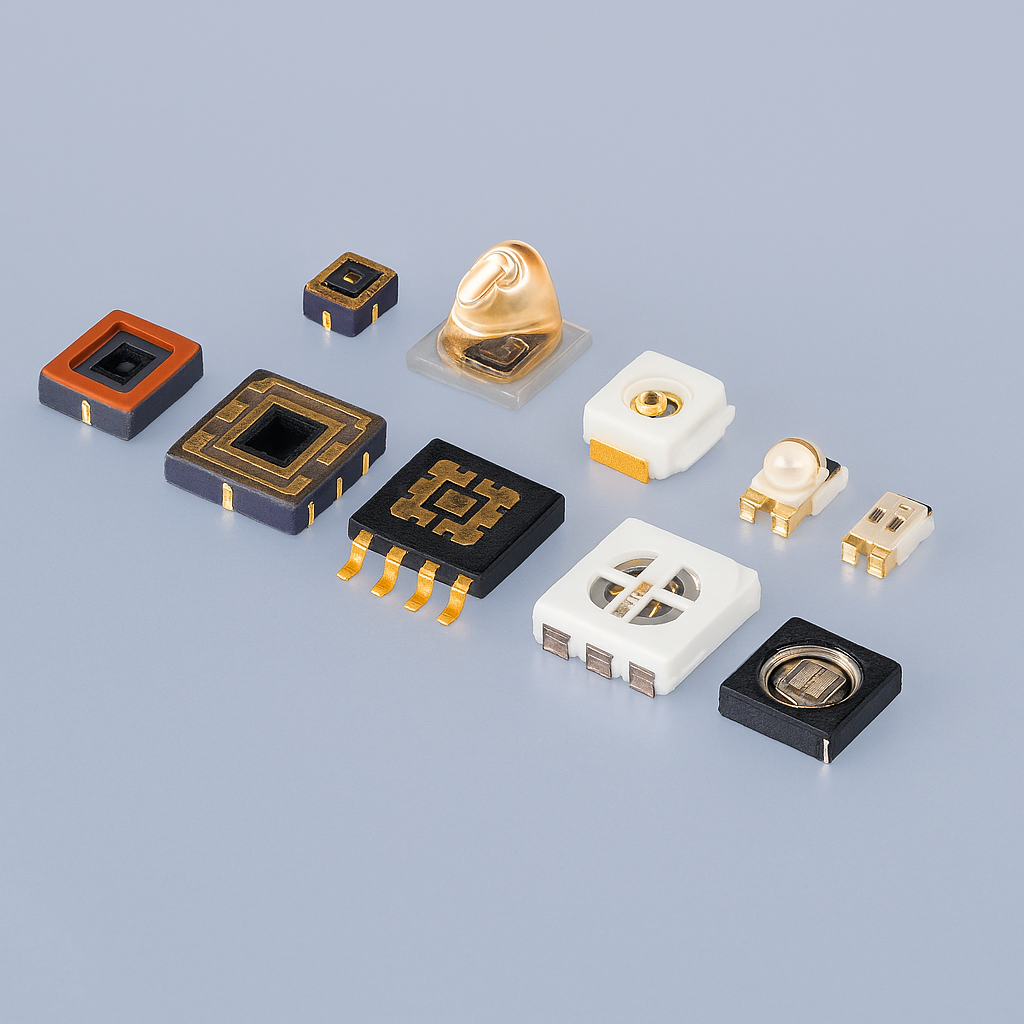 LED diode lumière précision composants UV NIR visible THT SMD CMS chips