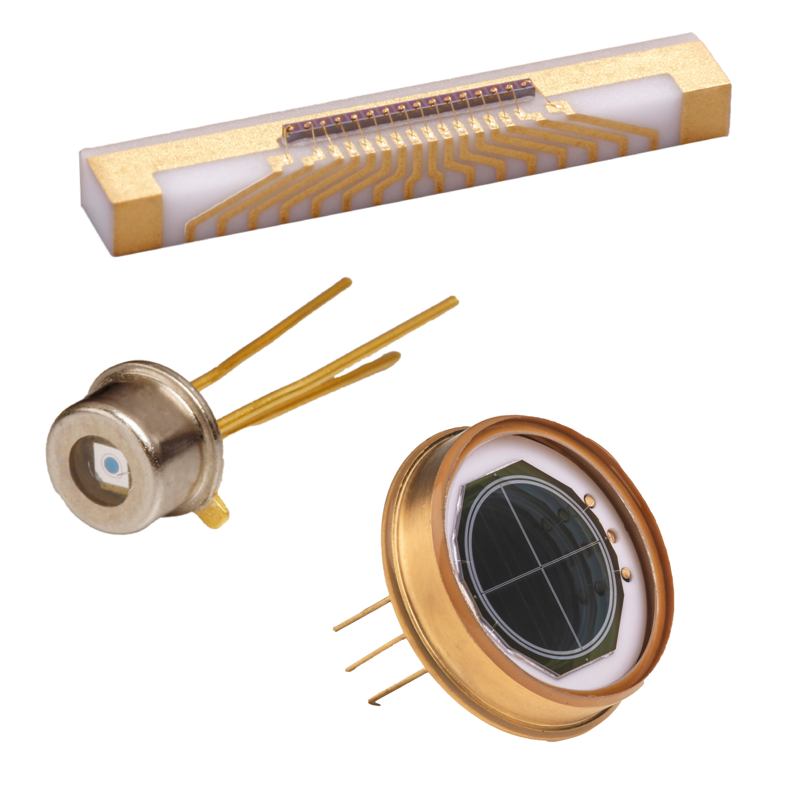 Photodiode Silicium OSI pour détection UV et visible, boîtier hermétique TO Photodiode Silicium OSI pour détection UV et visible, boîtier hermétique TO détection de rayons X dans scanners CT et systèmes de sécurité Assemblage optoélectronique OSI avec PCB, box-build et composants optiques intégrés Photodiode à avalanche OSI pour détection haute sensibilité et amplification interne du signal